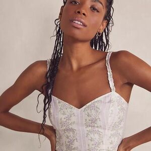 LoveShackFancy Finelli Brami Floral
Stripe Pink Green Tank